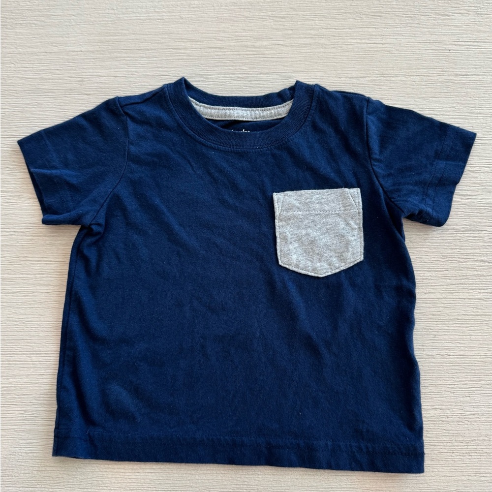Carter's Dark Blue Tee with Light Gray Pocket